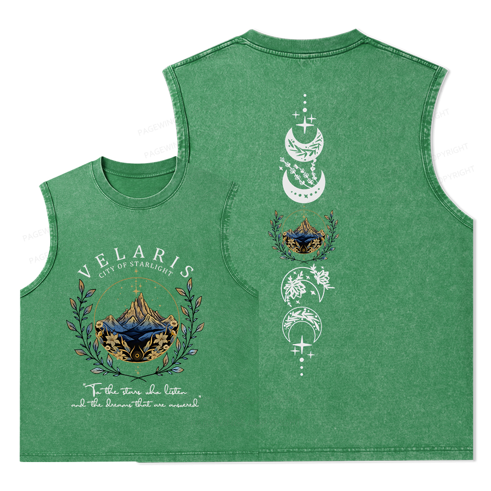 Pagewings Velaris City Of Starlight Unisex Washed Tank Top