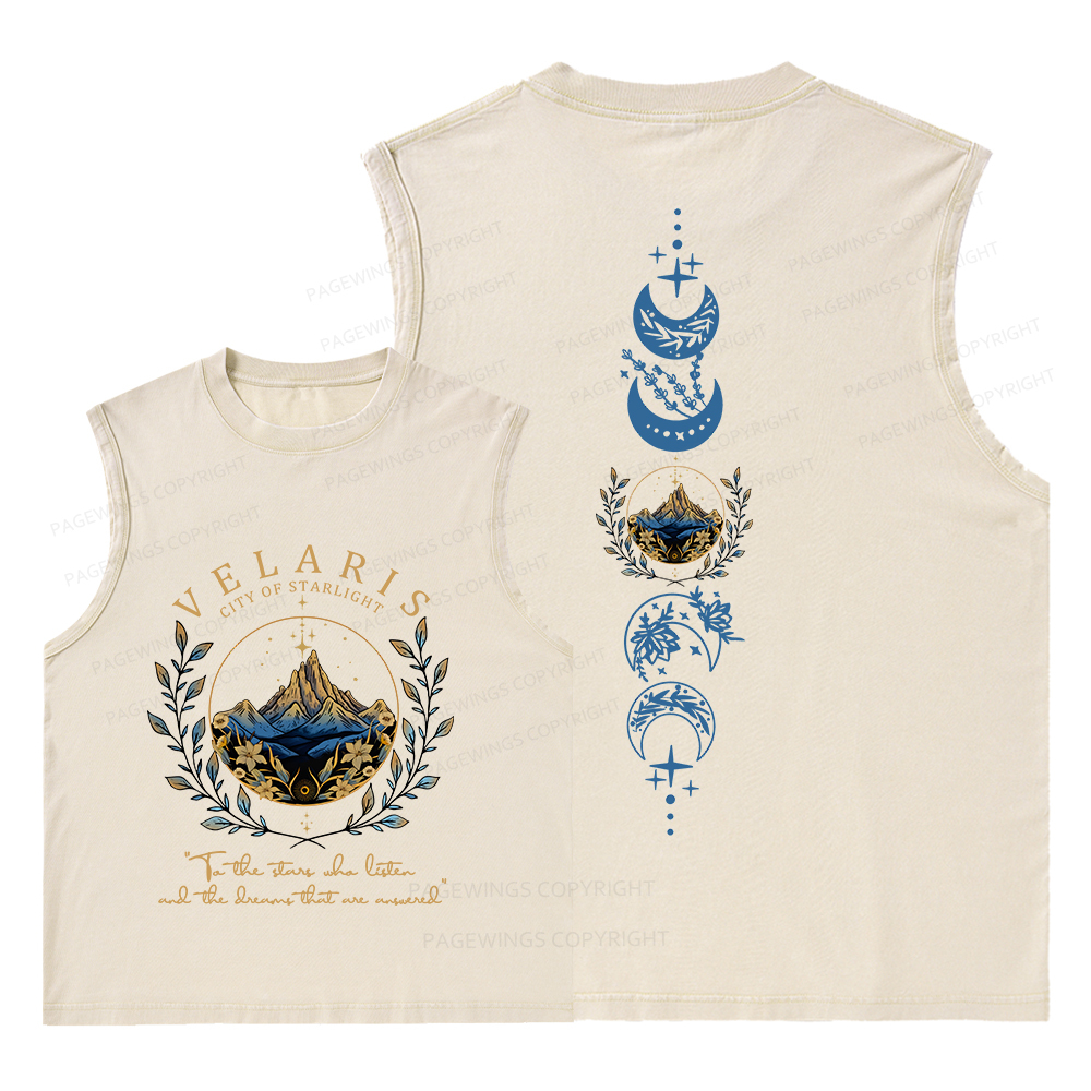 Pagewings Velaris City Of Starlight Unisex Washed Tank Top