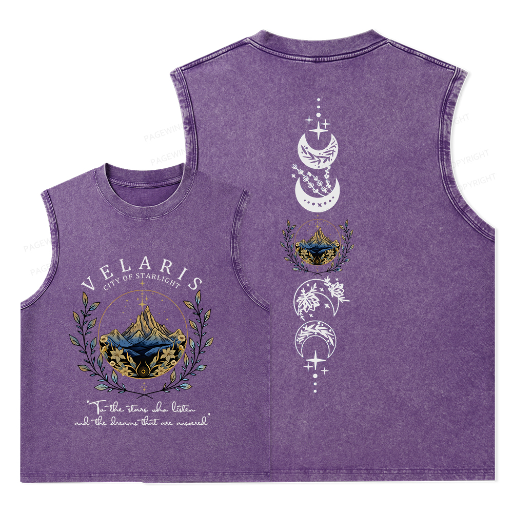 Pagewings Velaris City Of Starlight Unisex Washed Tank Top