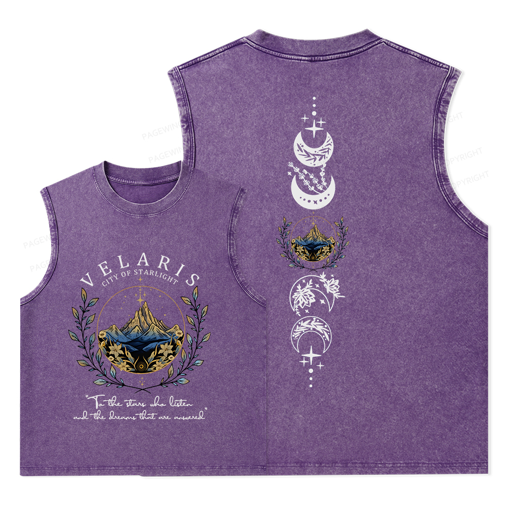 Pagewings Velaris City Of Starlight Unisex Washed Tank Top