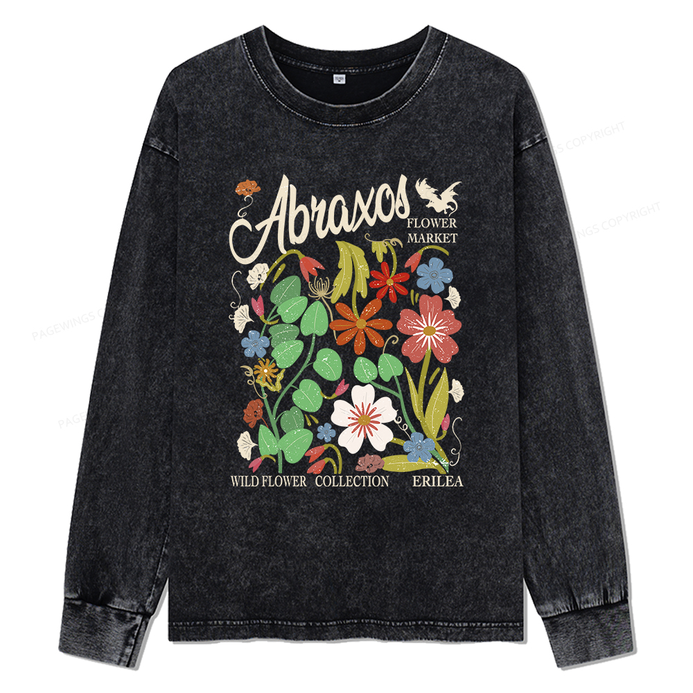 Pagewings Abraxos Unisex Washed Long Sleeve T-shirt