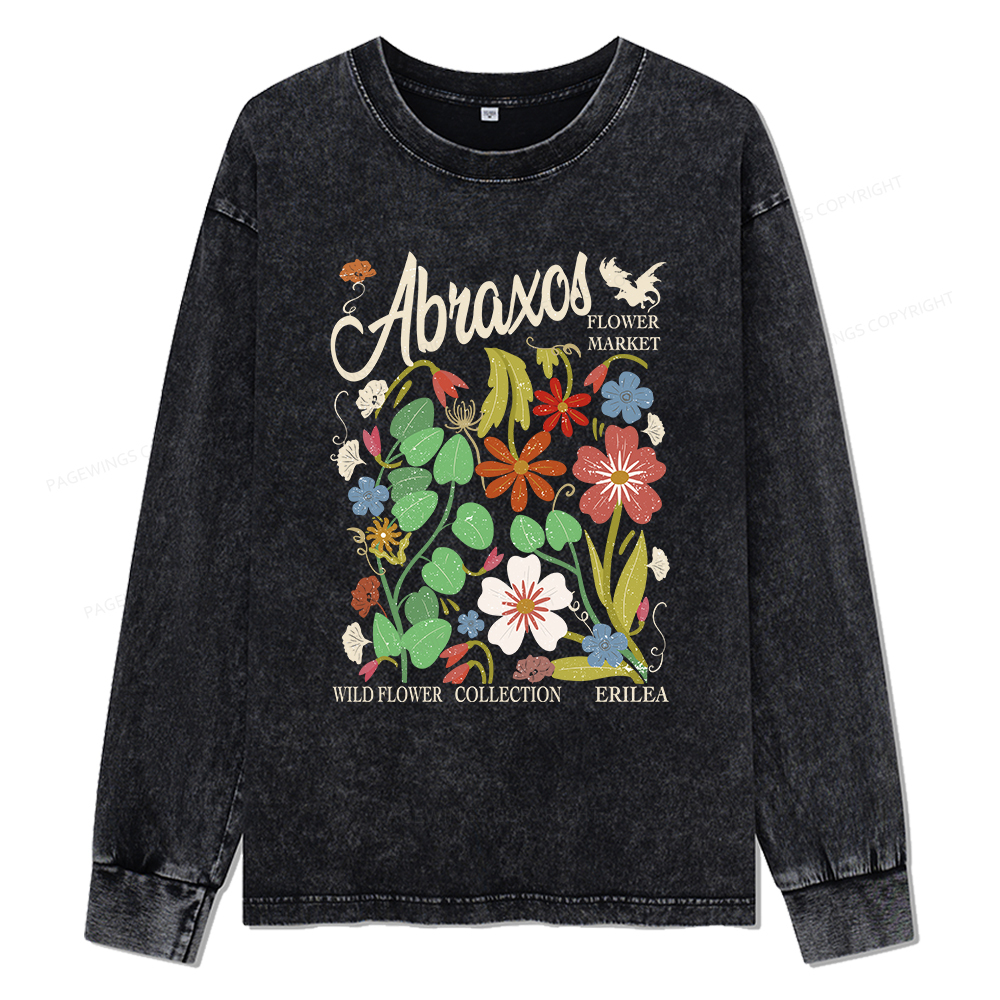 Pagewings Abraxos Unisex Washed Long Sleeve T-shirt