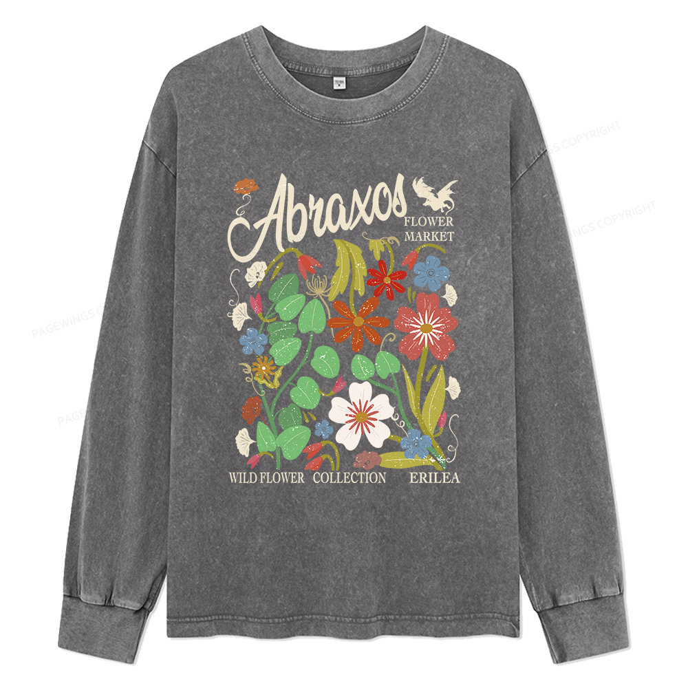 Pagewings Abraxos Unisex Washed Long Sleeve T-shirt