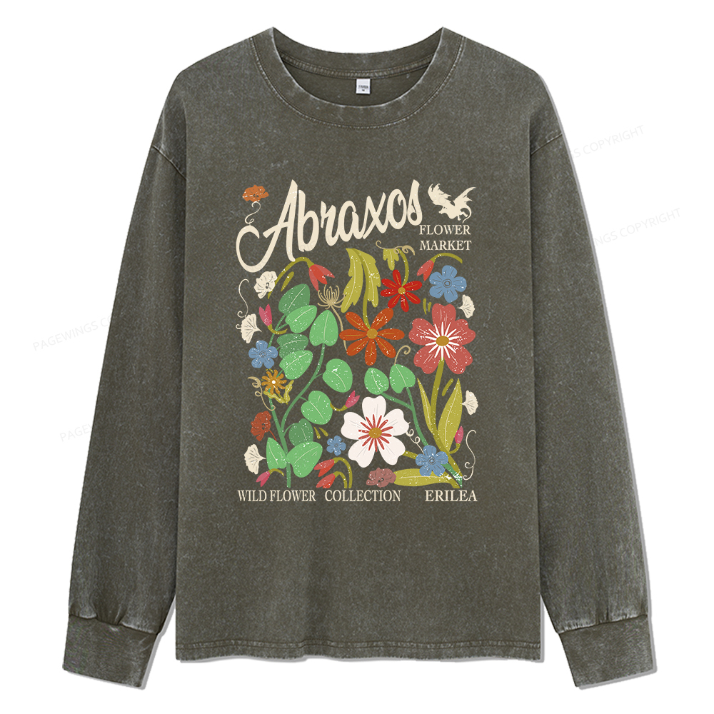 Pagewings Abraxos Unisex Washed Long Sleeve T-shirt