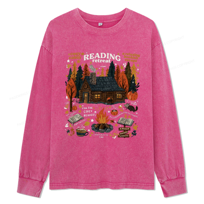 Pagewings Reading Retreat Unisex Washed Long Sleeve T-shirt