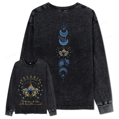 Pagewings Velaris City Of Starlight Unisex Washed Long Sleeve T-shirt