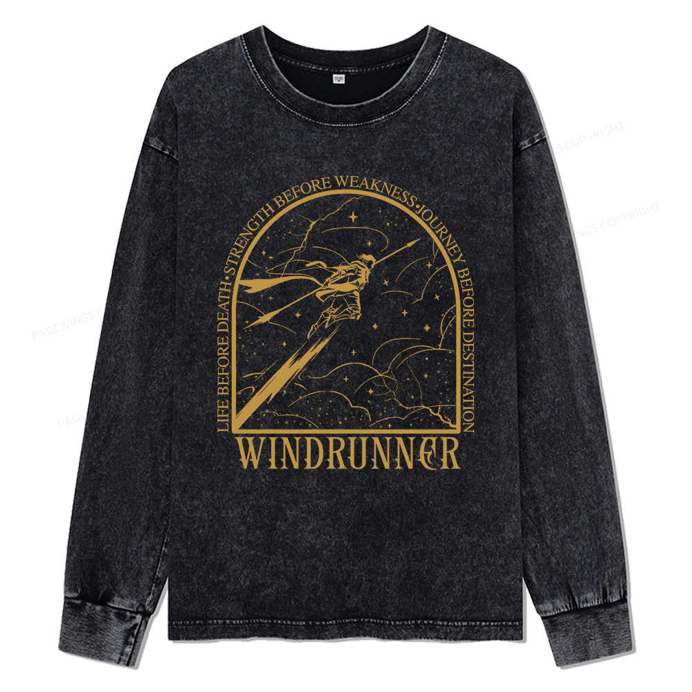 Pagewings Windrunner Unisex Washed Long Sleeve T-shirt