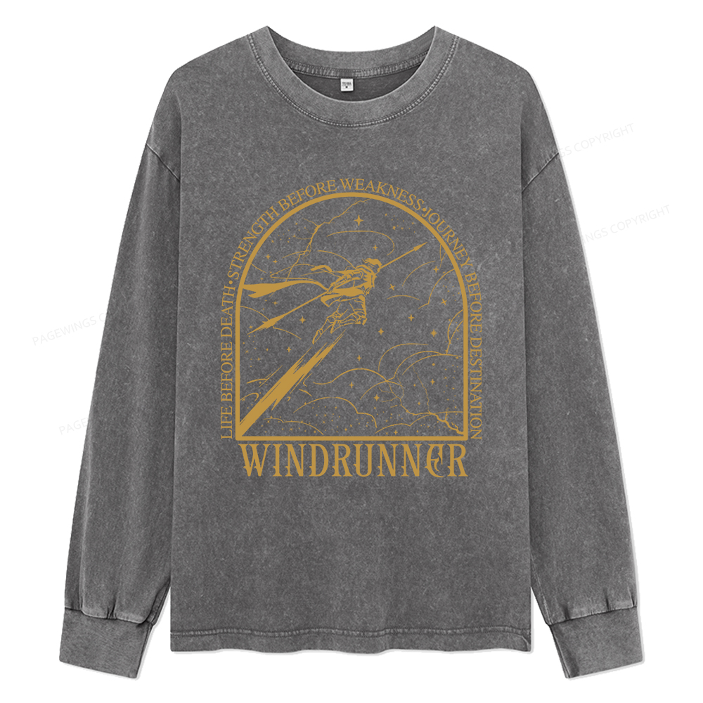Pagewings Windrunner Unisex Washed Long Sleeve T-shirt