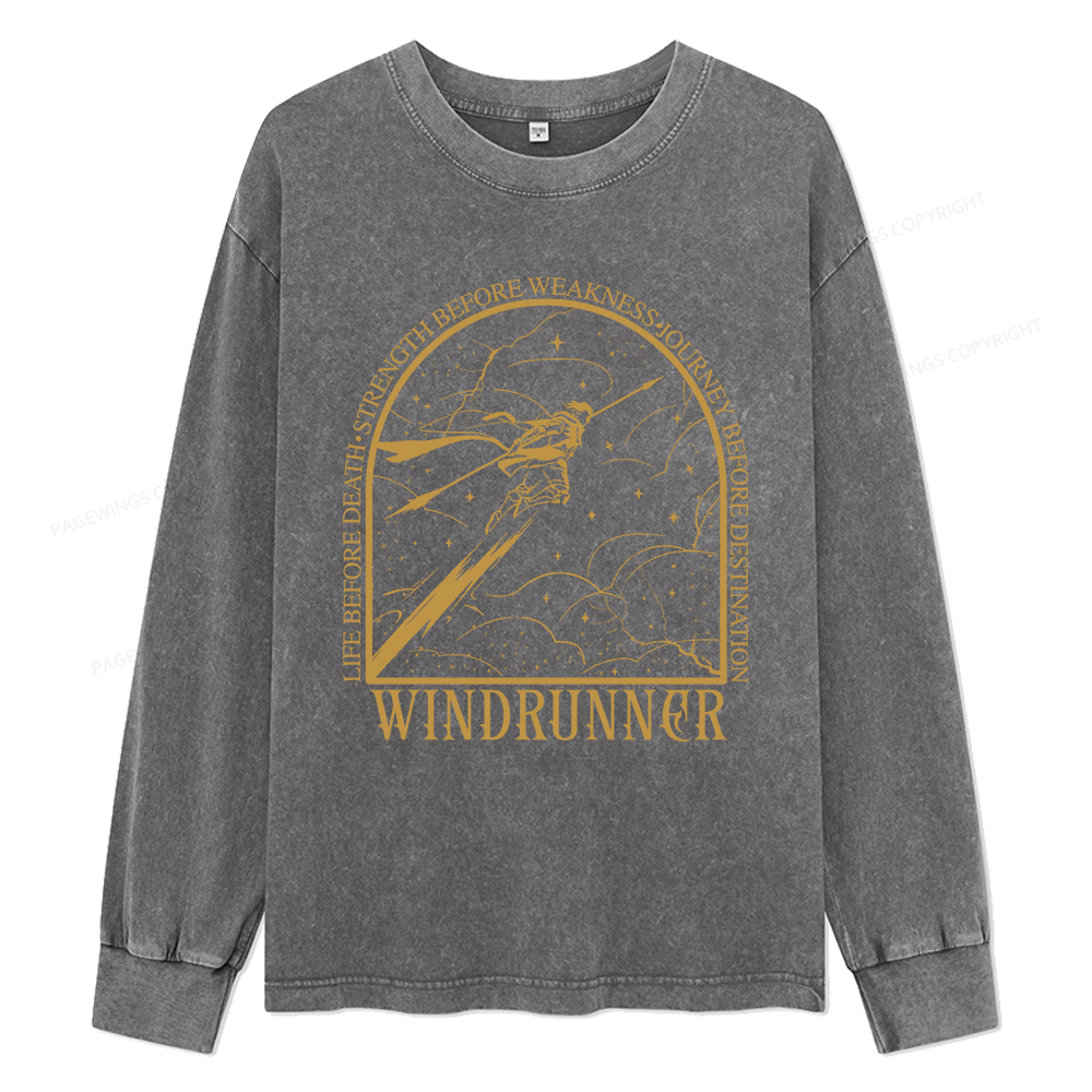 Pagewings Windrunner Unisex Washed Long Sleeve T-shirt