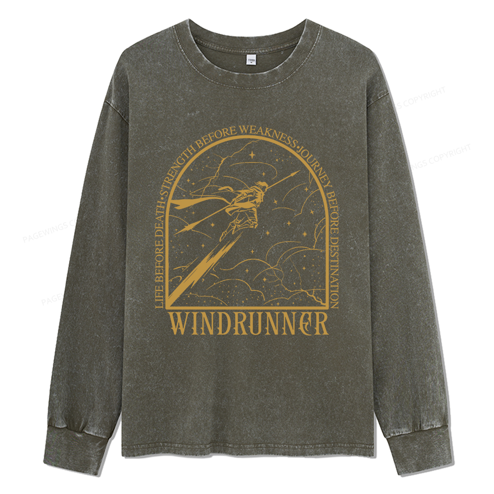 Pagewings Windrunner Unisex Washed Long Sleeve T-shirt