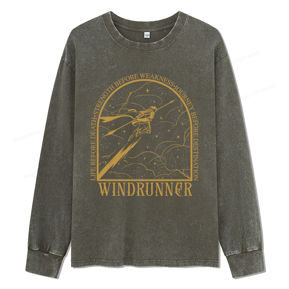 Pagewings Windrunner Unisex Washed Long Sleeve T-shirt