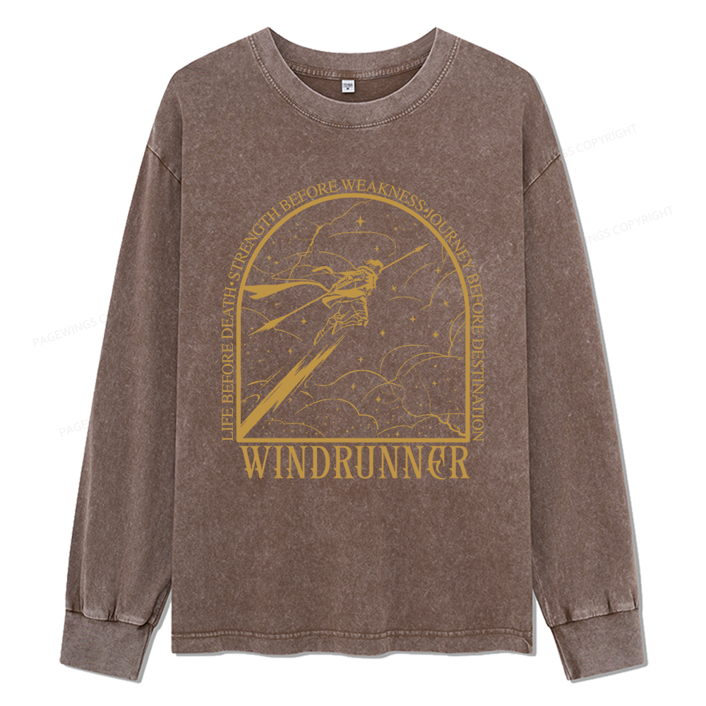 Pagewings Windrunner Unisex Washed Long Sleeve T-shirt