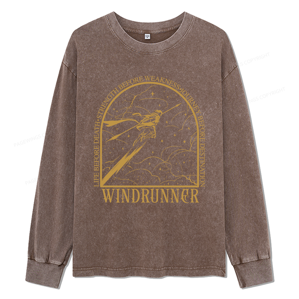 Pagewings Windrunner Unisex Washed Long Sleeve T-shirt