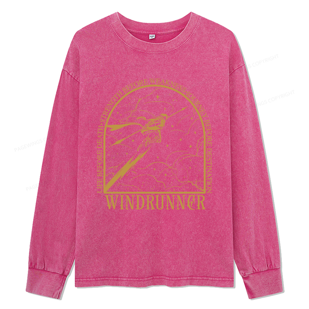 Pagewings Windrunner Unisex Washed Long Sleeve T-shirt