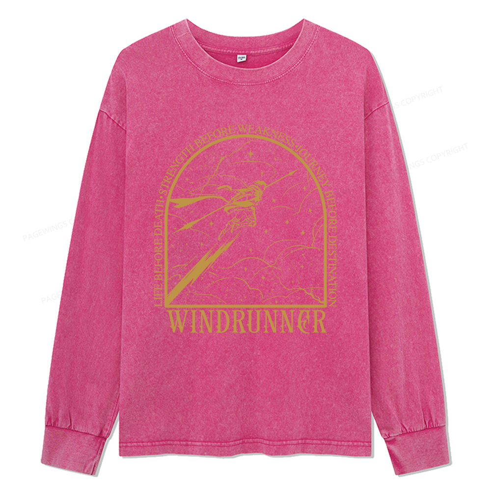 Pagewings Windrunner Unisex Washed Long Sleeve T-shirt