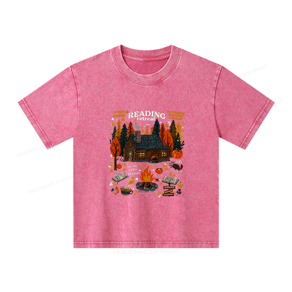 Pagewings Reading Retreat Unisex Kids Washed T-shirt