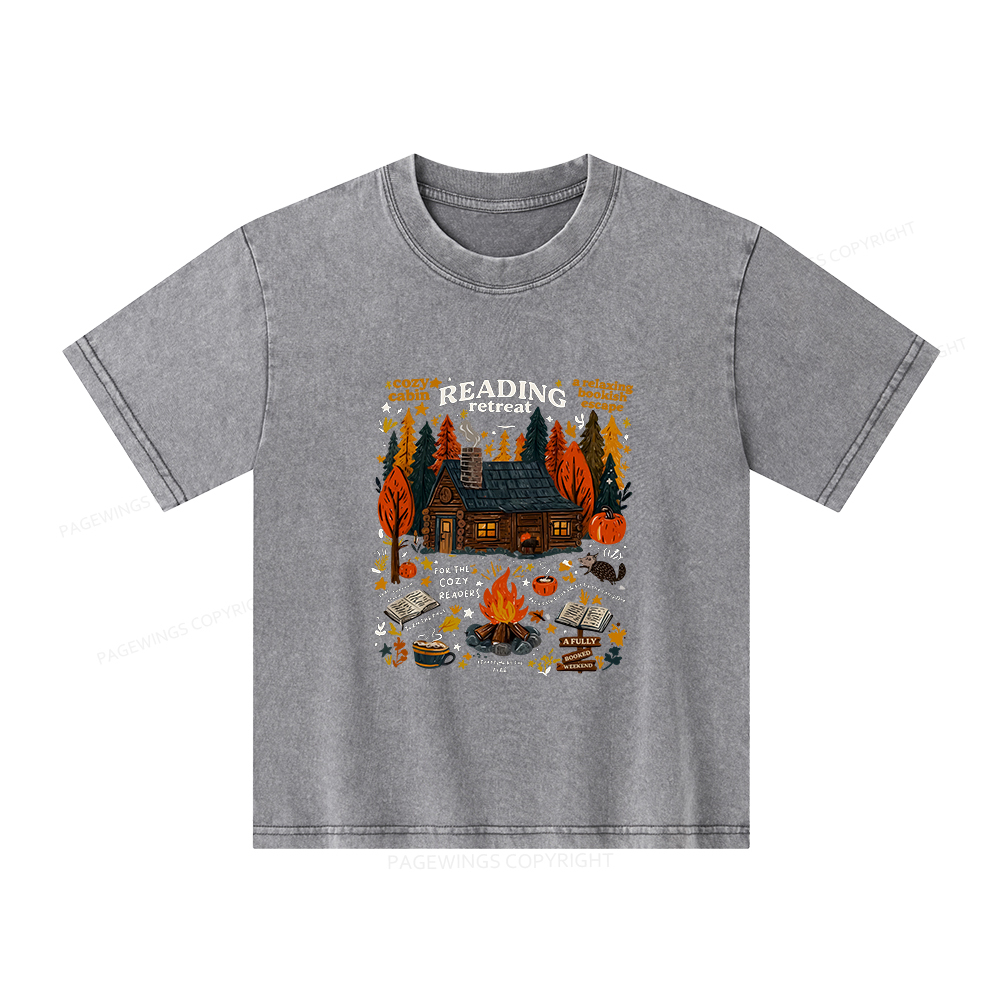 Pagewings Reading Retreat Unisex Kids Washed T-shirt