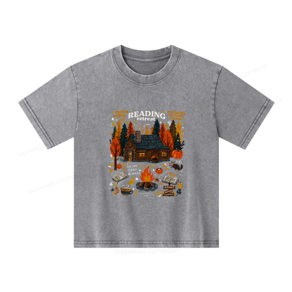 Pagewings Reading Retreat Unisex Kids Washed T-shirt