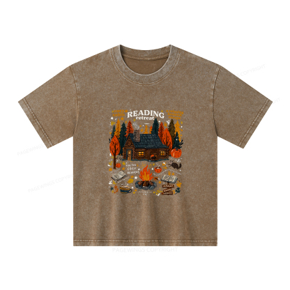 Pagewings Reading Retreat Unisex Kids Washed T-shirt