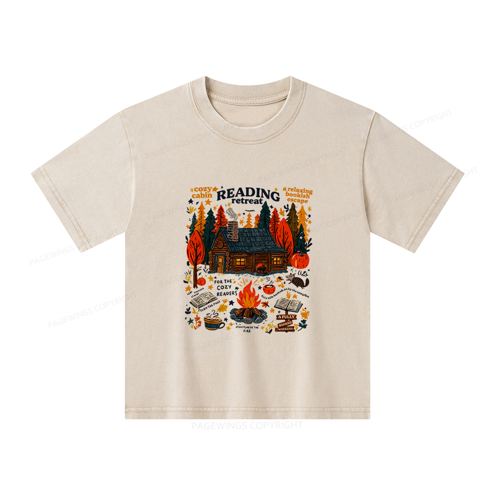 Pagewings Reading Retreat Unisex Kids Washed T-shirt
