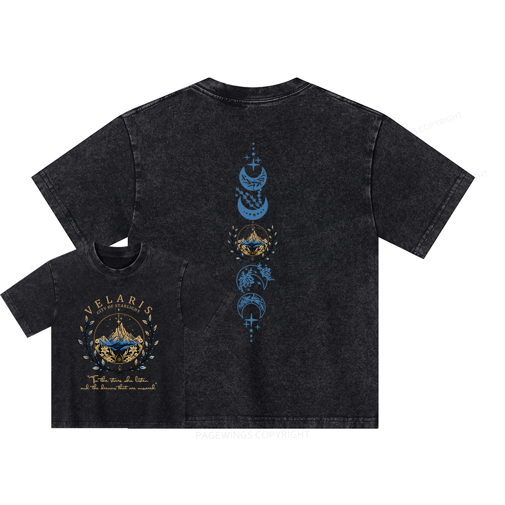 Pagewings Velaris City Of Starlight Unisex Kids Washed T-shirt