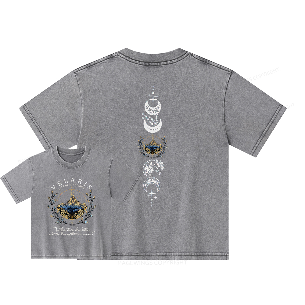 Pagewings Velaris City Of Starlight Unisex Kids Washed T-shirt