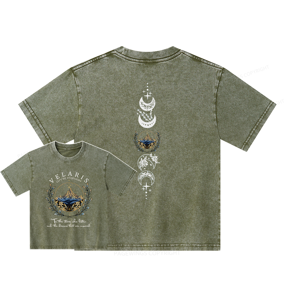 Pagewings Velaris City Of Starlight Unisex Kids Washed T-shirt