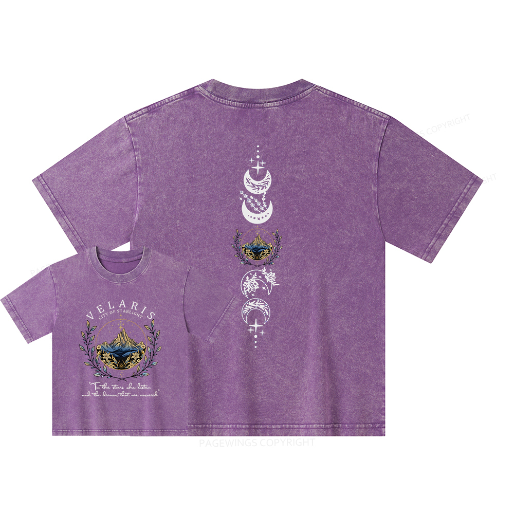 Pagewings Velaris City Of Starlight Unisex Kids Washed T-shirt