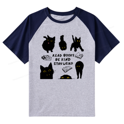 Pagewings Read Books Be Kind Stay Weird Raglan T-shirt