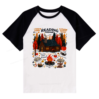 Pagewings Reading Retreat Raglan T-shirt