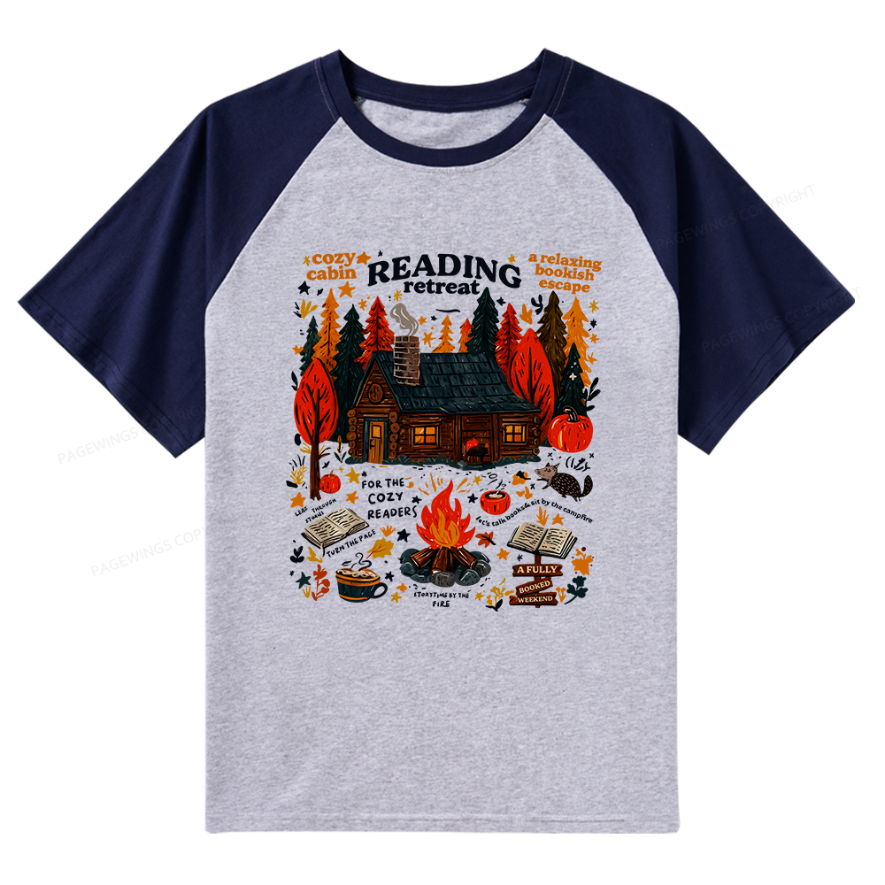 Pagewings Reading Retreat Raglan T-shirt