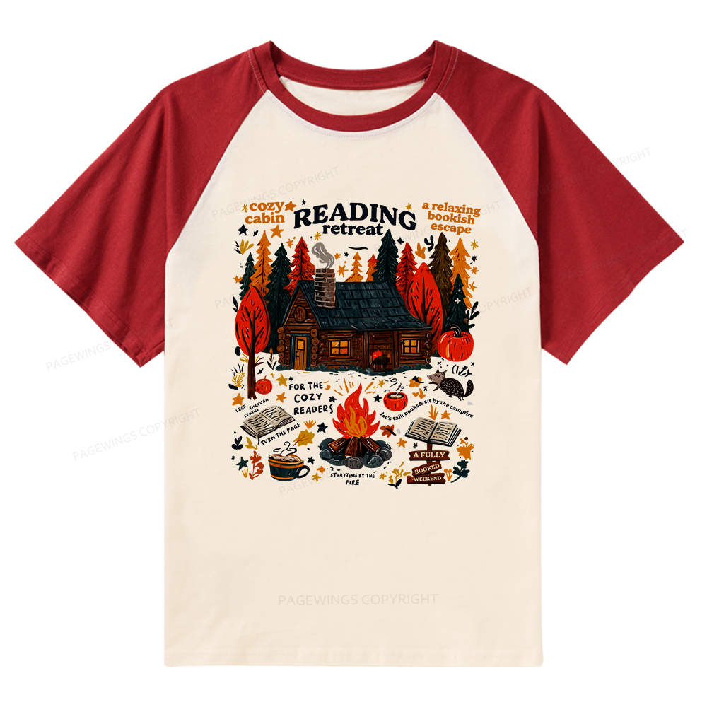 Pagewings Reading Retreat Raglan T-shirt