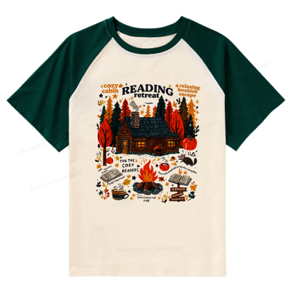 Pagewings Reading Retreat Raglan T-shirt