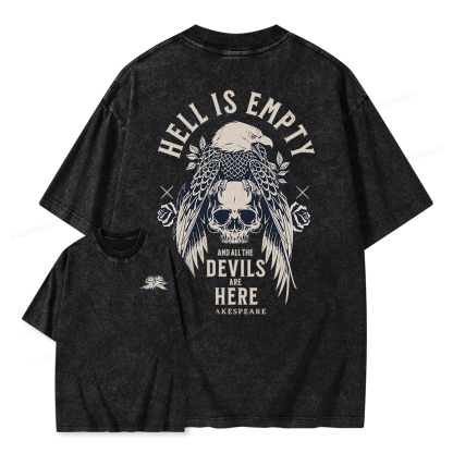 Pagewings Hell Is Empty And All The Devils Are Here Unisex Washed T-shirt