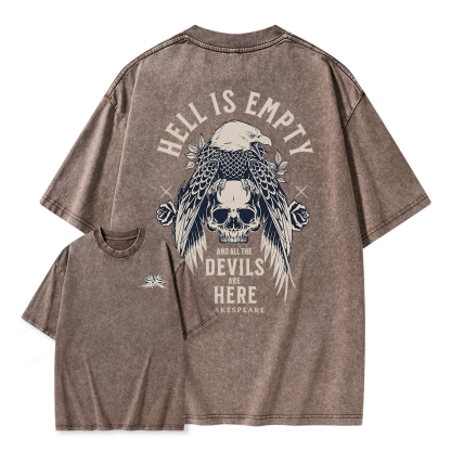 Pagewings Hell Is Empty And All The Devils Are Here Unisex Washed T-shirt
