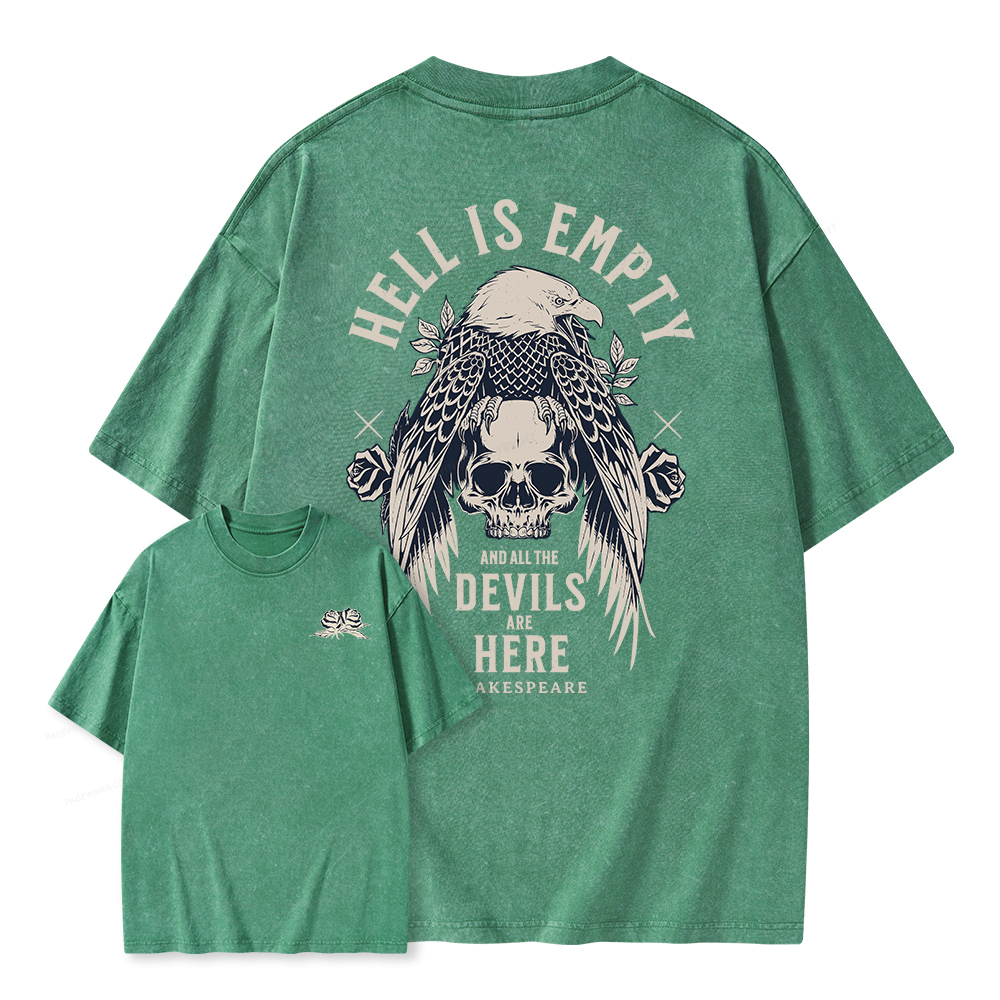 Pagewings Hell Is Empty And All The Devils Are Here Unisex Washed T-shirt