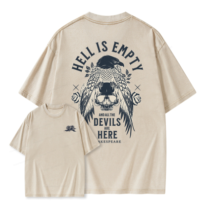 Pagewings Hell Is Empty And All The Devils Are Here Unisex Washed T-shirt