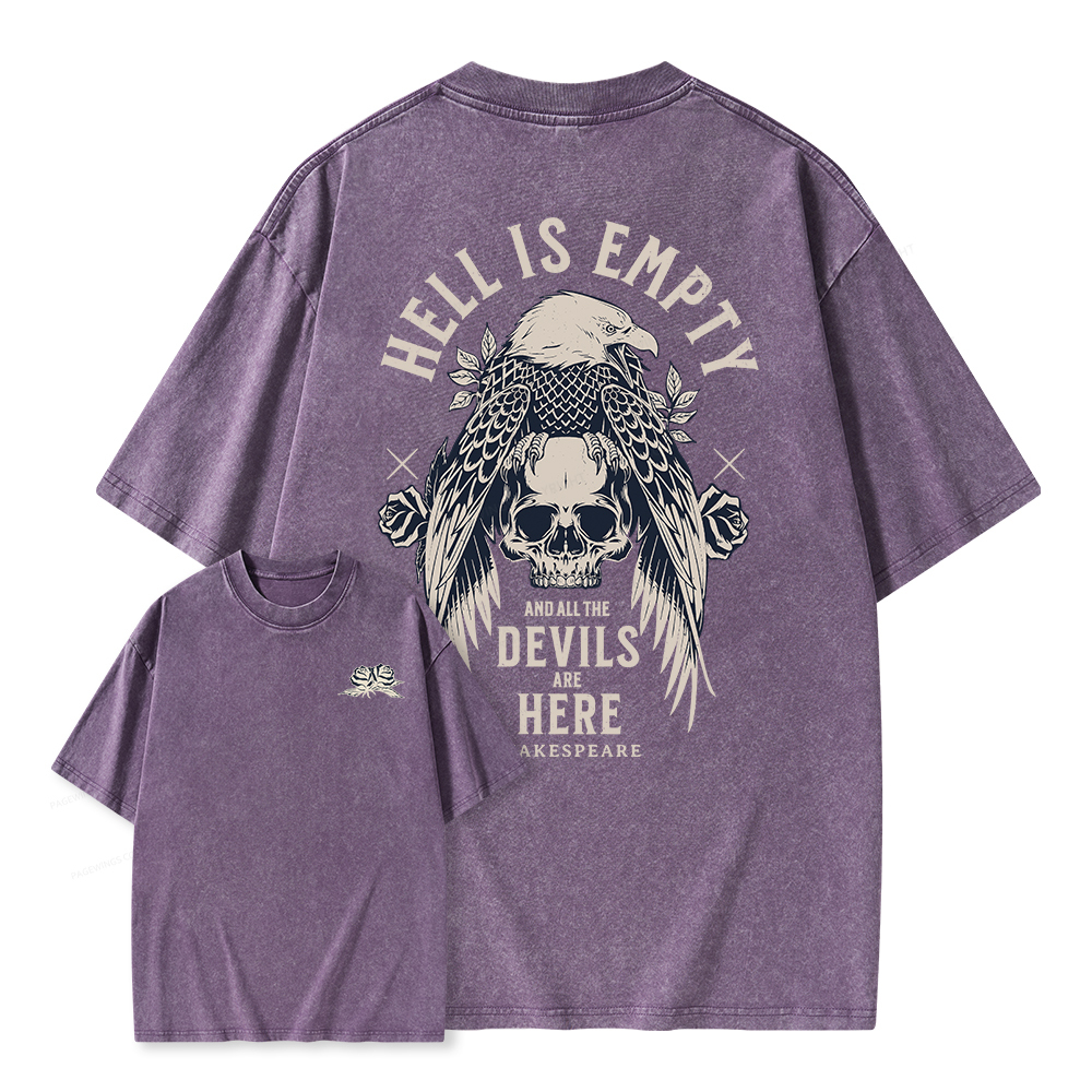 Pagewings Hell Is Empty And All The Devils Are Here Unisex Washed T-shirt