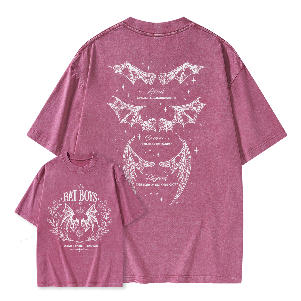Pagewings Bat Boys Unisex Washed T-shirt