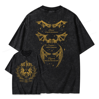 Pagewings Bat Boys Unisex Washed T-shirt