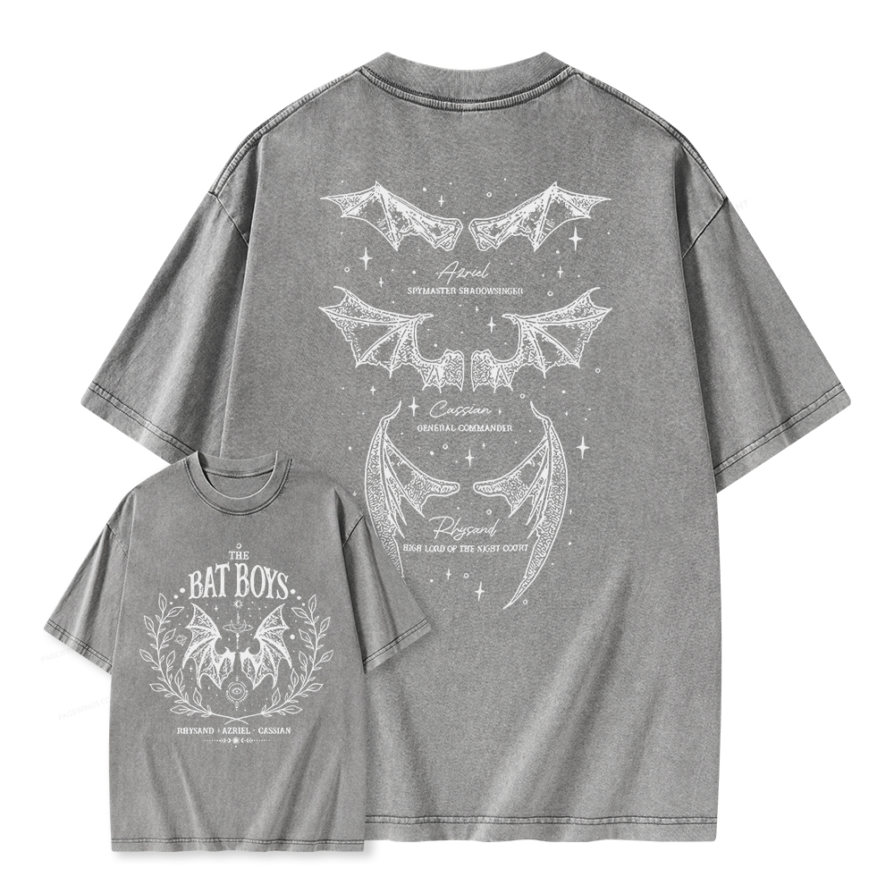 Pagewings Bat Boys Unisex Washed T-shirt