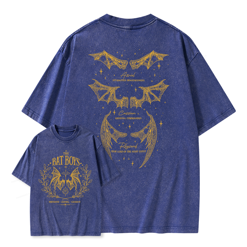 Pagewings Bat Boys Unisex Washed T-shirt
