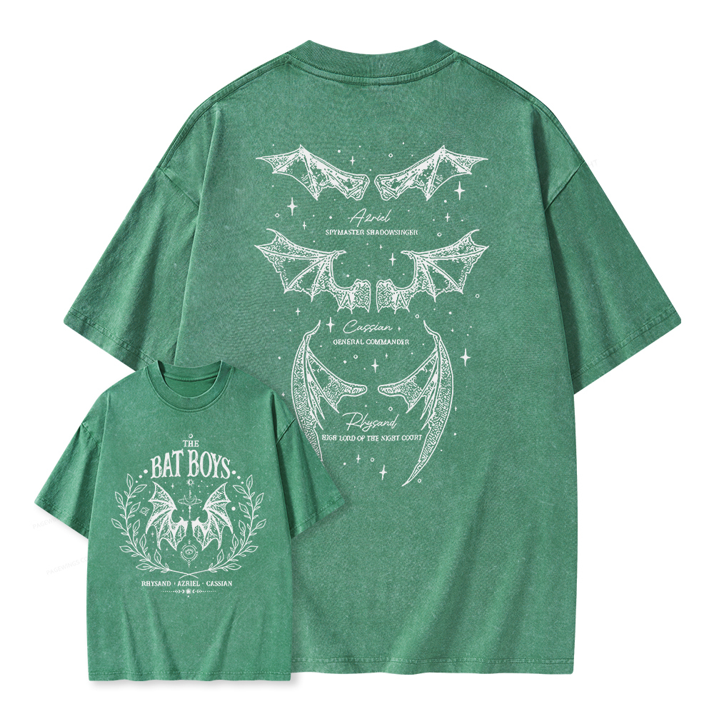 Pagewings Bat Boys Unisex Washed T-shirt