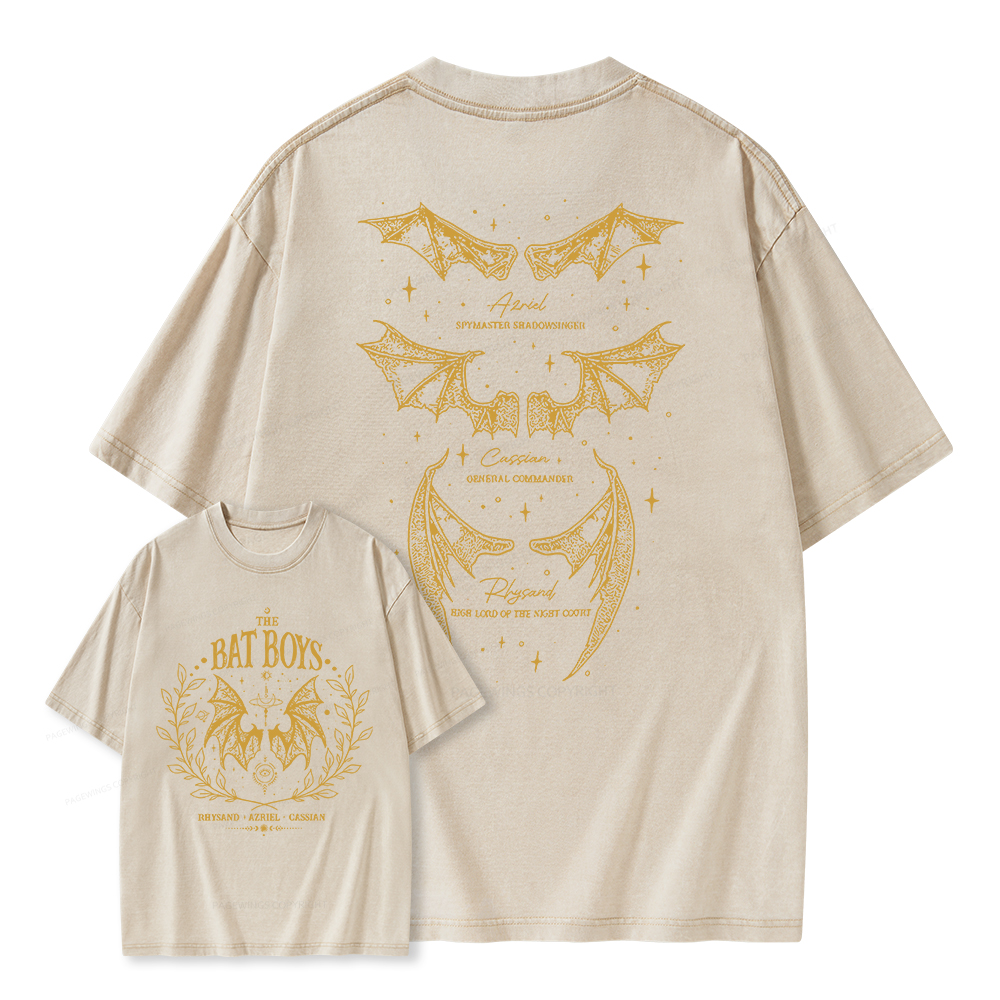 Pagewings Bat Boys Unisex Washed T-shirt