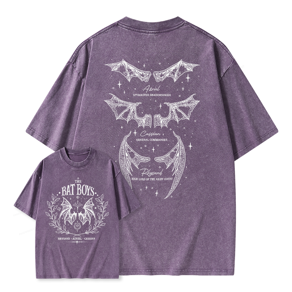 Pagewings Bat Boys Unisex Washed T-shirt