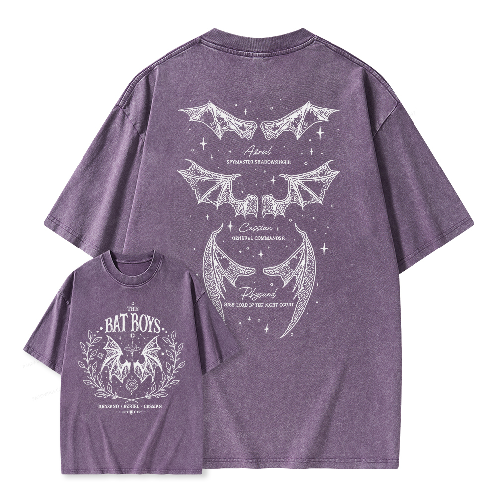 Pagewings Bat Boys Unisex Washed T-shirt