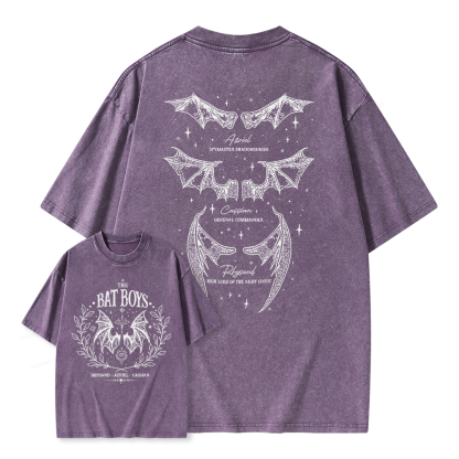 Pagewings Bat Boys Unisex Washed T-shirt