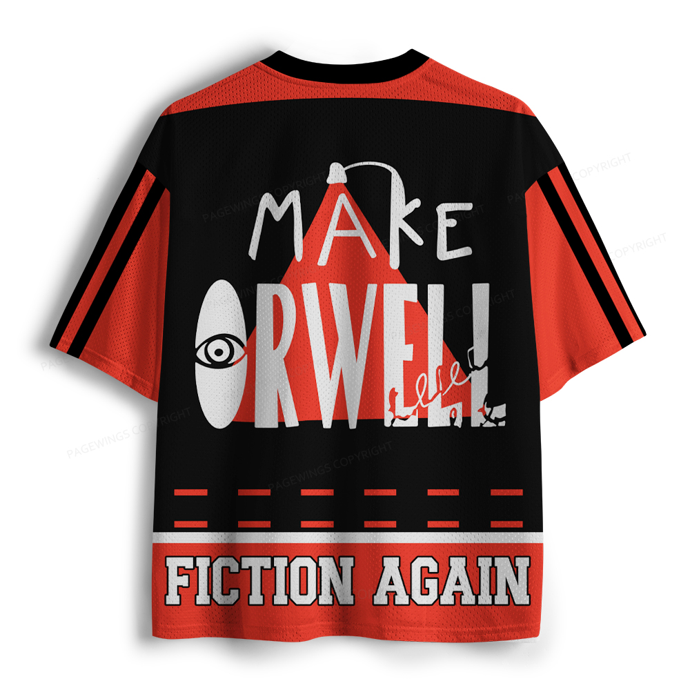 Pagewings Make Orwell Fiction Again Unisex Mesh Jersey