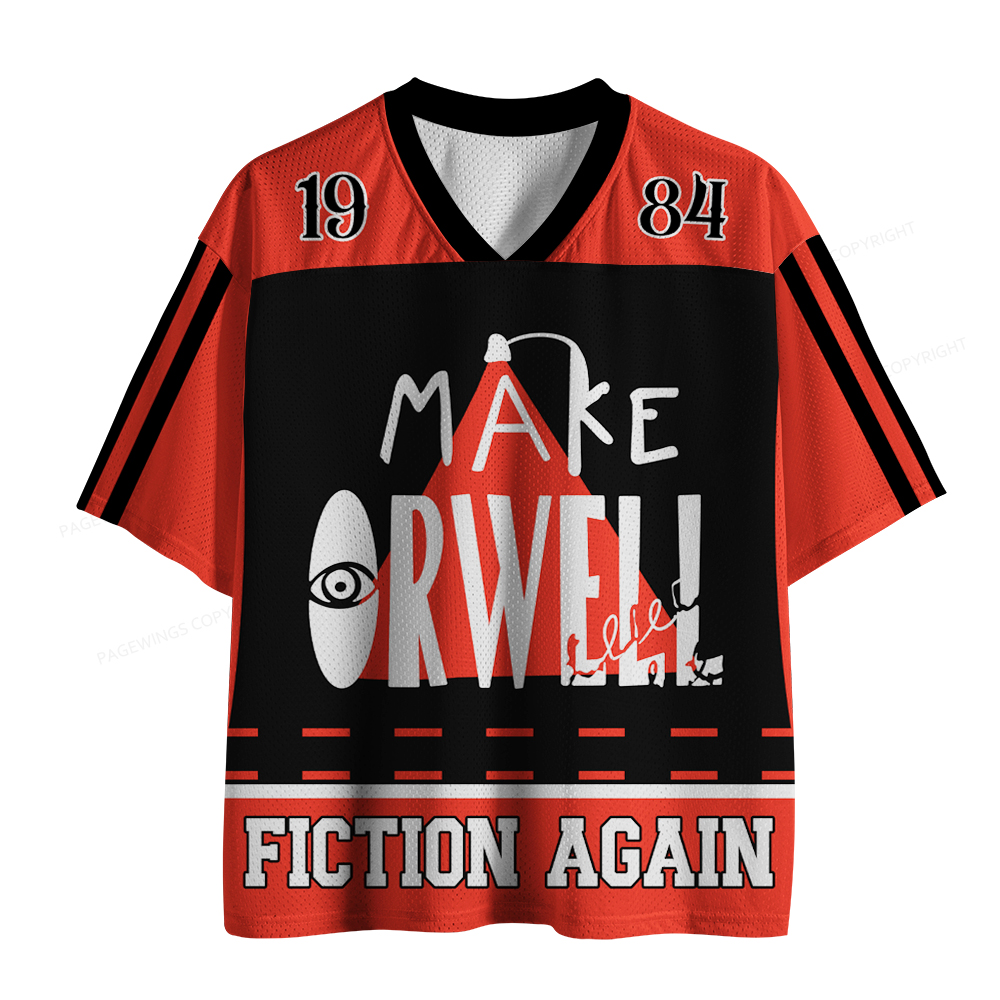 Pagewings Make Orwell Fiction Again Unisex Mesh Jersey