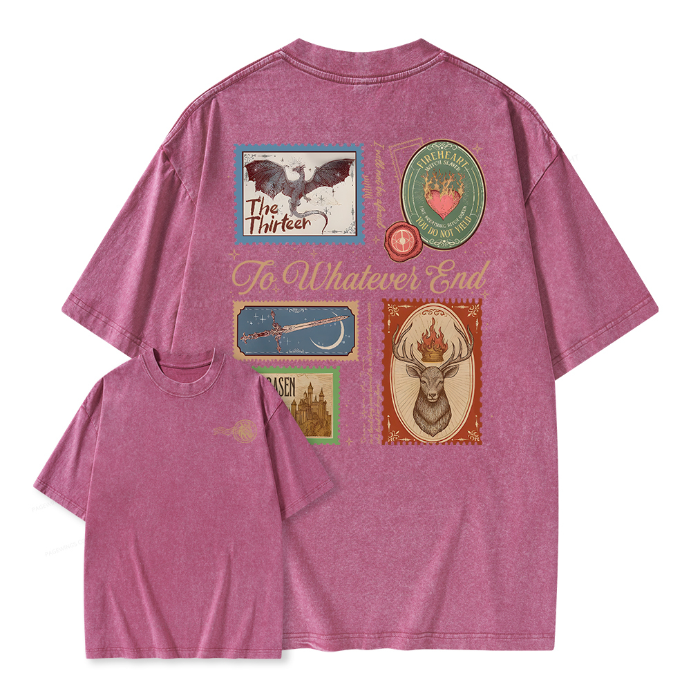 Pagewings To Whatever End Unisex Washed T-shirt